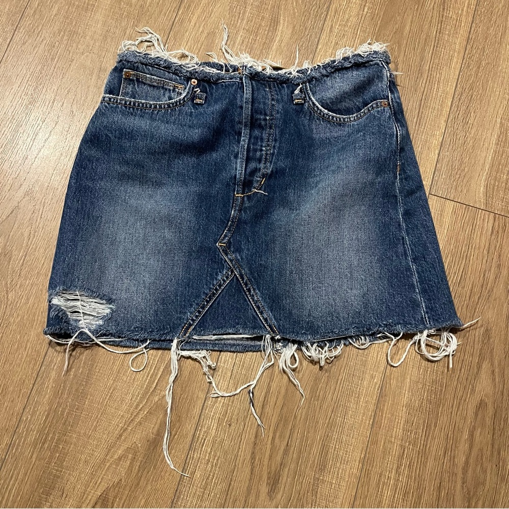 Joe's Jeans Blue Asymmetrical A-Line Mini Skirt, the Bella